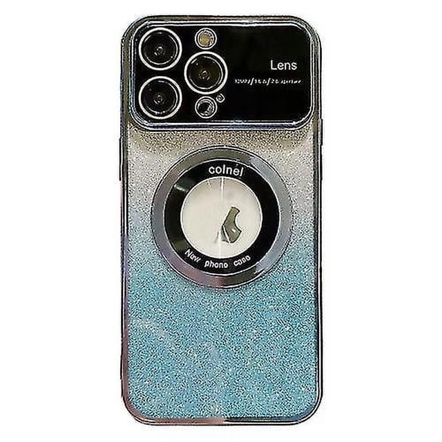 Funda de TPU con galvanoplastia y purpurina degradada Magsafe para iPhone 14 Pro con ventana grande