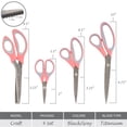 thumbnail image 4 of BambooMN Titanium Softgrip Scissors Set - Pinking, Sewing, Arts, Crafts, Office - 1 Set of 4 - Pink, 4 of 6