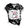 thumbnail image 5 of LYEAA Halloween T-Shirts for Women Short Sleeve Crew Neck Regular Straight Cuff Casual Wear Ghost Holiday Clothes Black S, 5 of 5