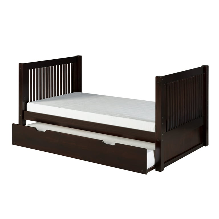 Camaflexi Twin Size Tall Platform Bed with Twin Trundle Mission