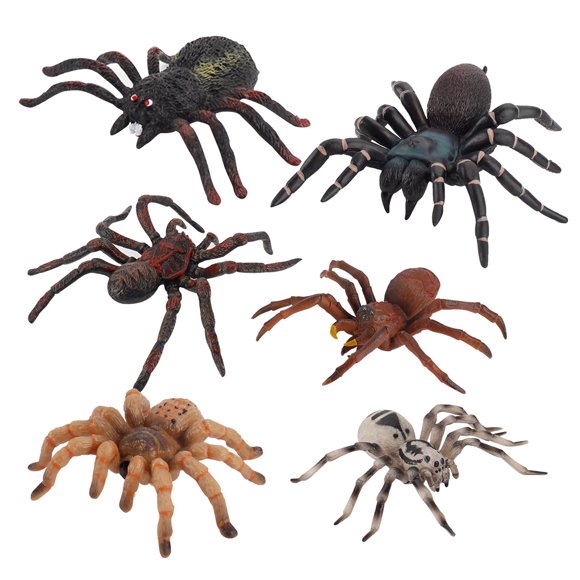 IROINID Spider Black Spider Simulation Insect Solid Model Children Tricky And Scary 6PC