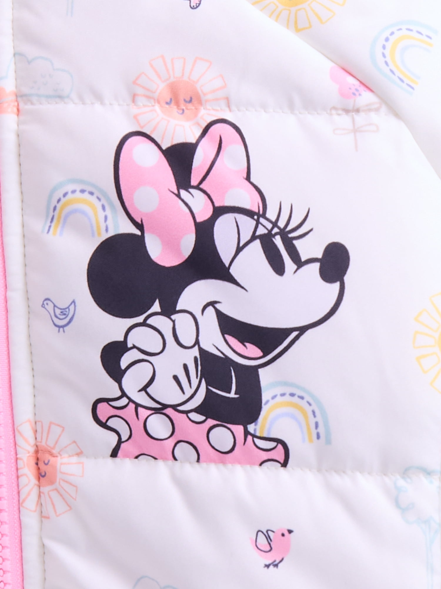 Disney Minnie Mouse Toddler Girls Hooded Puffer Jacket, Sizes 12M-5T