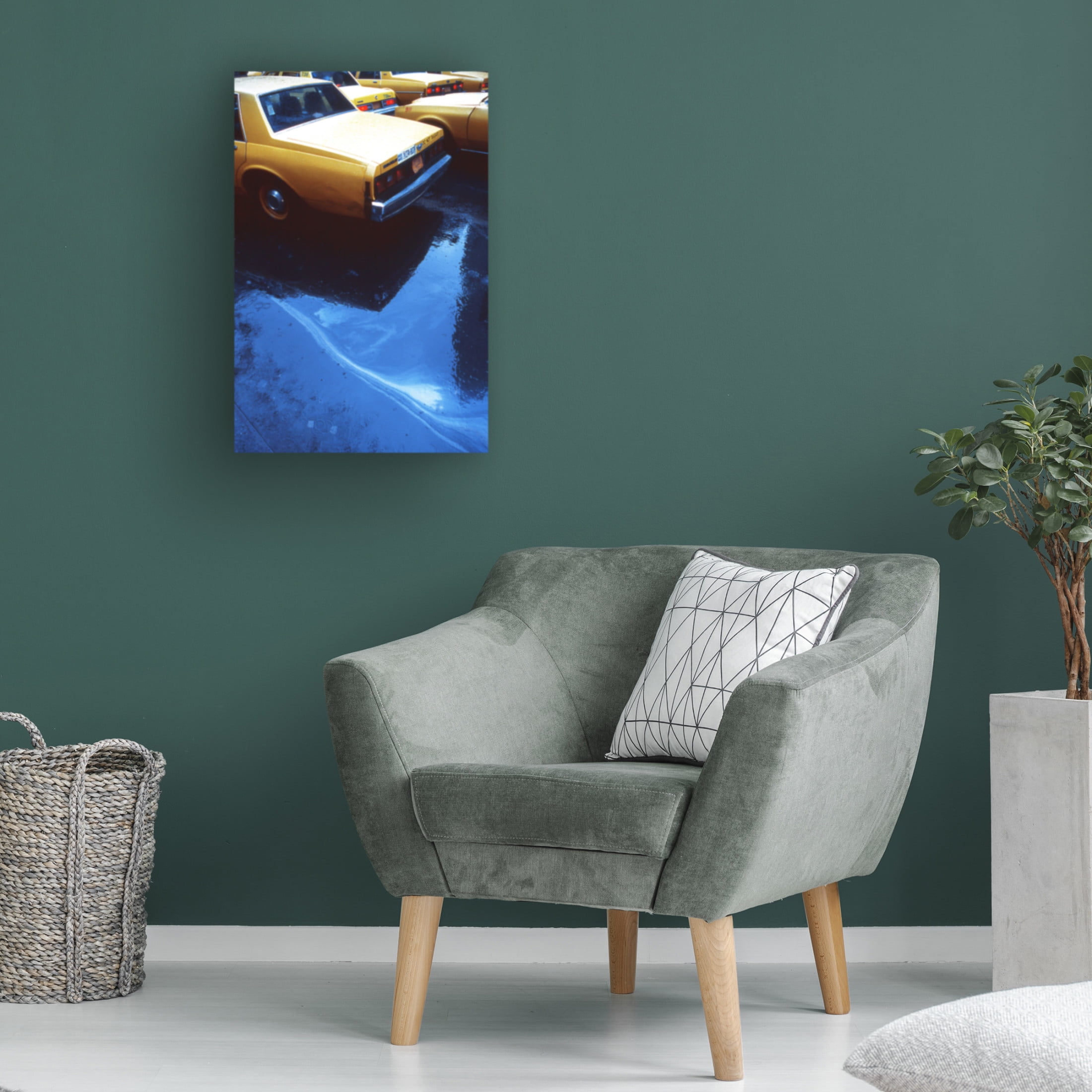 Canvas Wall Art - Dieter Matthes 'Yellow Cabs From The Series Qnew York Bluesq ' Wall Art for Living Room, Bedroom, or Office Décor by Trademark Fine Art - 30 x 47 Inches