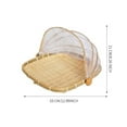 thumbnail image 3 of 1 Pc Food Serving Tent Basket Round Bamboo Tent Basket with Lid Hand Woven Bamboo Serving Basket Dustproof Bug Proof Mosquitoesor Vegetable Fruits Food Meals Rectangle, 12.99x8.26 Inch, Khaki, 3 of 5