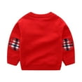 thumbnail image 5 of Staki Sweatshirt for Boy Boys Long Sleeve Crew Neck Sweaters Kids School Lightweight Cable Knit Pullover Sweater Tops (Red,7-8 Years), 5 of 8