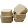 thumbnail image 3 of Topboutique 20 Pcs Mini Loaf Pans with Lids Paper Cake Pans Disposable Muffin Tins Cupcake Cups Square Ramekins Baking Cups for Restaurants Take Outs Birthday Party,3.4 inch,Cowhide Color, 3 of 6