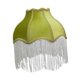 thumbnail image 3 of Pantalla de lámpara de terciopelo, pantalla de lámpara victoriana con ribete de flecos, E27, de clásica en forma de campana con borde festoneado, de Verde Blanco, 3 of 8
