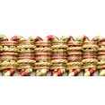 thumbnail image 3 of 6" (15cm) Bullion Fringe Trim with Fancy Woven Gimp Header # BFMLT6WVN,, Chili Pepper Gold #PRA2B (Light Gold, Light Red, Olive Green) Sold By The Yard (36"/3 ft/0.9m), 3 of 3