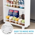 thumbnail image 5 of MAYEERTY 4-Tier Slim Rolling Storage Cart, Lockable Wheels Narrow Gap Organizer for Kitchen Bathroom Office, 5 of 6