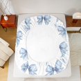 thumbnail image 5 of Feelyou Blue Princess Bowknot Full Size Sheets for Kids, Initial E Letter Bed Sheets, Watercolor Ribbon Sheet Sets, Ultra Soft Bedroom Decor, 4-Piece, 5 of 7