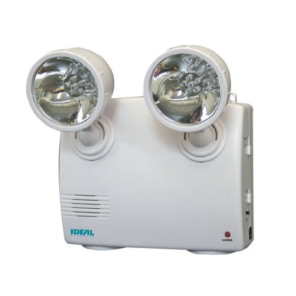 Ideal Security Inc. SK636 Emergency Power Failure Light 2 Adjustable Heads, 60 Lumens LED, Rechargeable, Up to 48 Hours Battery Life, White