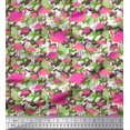 thumbnail image 1 of Soimoi Silk Fabric Camouflage Texture & Flamingo Bird Printed Fabric 1 Yard 42 Inch Wide, 1 of 3
