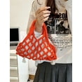 thumbnail image 6 of Kukuzhu Women Cotton Rope Top-handle Bag Summer Beach Handwoven Handbag Cotton Crochet Fishing Net Handbag Casual Bag Pouch Purse, 6 of 7