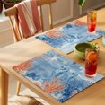 thumbnail image 4 of Blue Red Seahorse Coastal Placemats Set of 6 Retro Beach Coral Nautical Place Mats Indoor Wipeable Table Mats Washable Cloth Dining Table Placemats for Kitchen Holiday Party Home Decor 13x19 Inch, 4 of 9