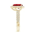 thumbnail image 3 of ANGARA Pear Lab Grown 2.7 Ct Ruby Halo Twisted Rope Shank Engagement Ring in 14K Yellow Gold for Women (Size-10x8mm) | July Birthstone, Anniversary, Jewelry Gift for Women | Lab Grown Ruby Ring, 3 of 7