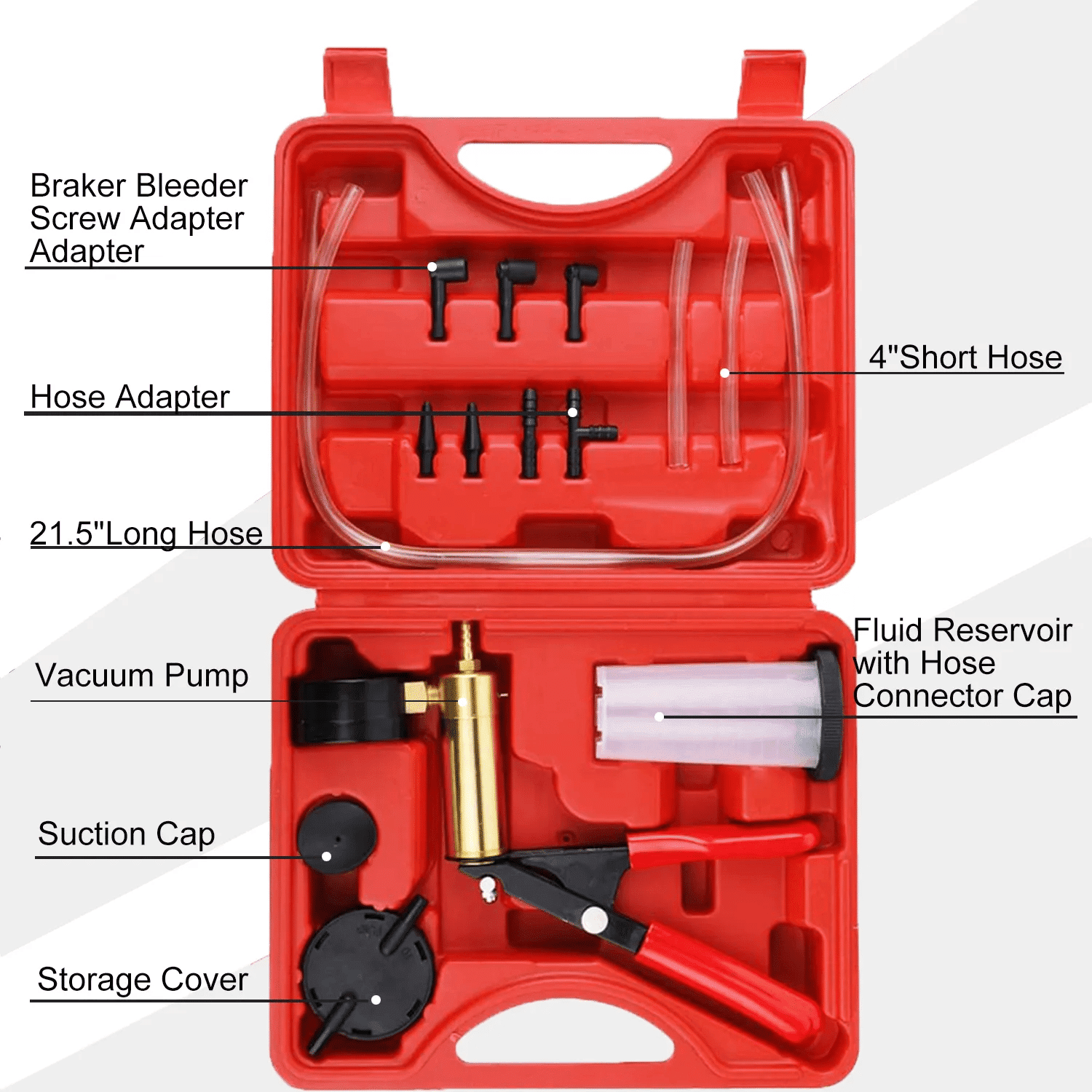 Hand Held Vacuum Pressure Pump Tester Set Brake Fluid Bleeder Bleeding Kit + Box