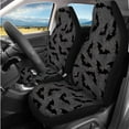 thumbnail image 2 of Pzuqiu 14 Pcs Auto Interior Covers Front Saddle Blanket Rear Split Bench Cover Steering Wheel Center Console Cushion Pad Shoulder Strap Pads Seat Headrest Coasters Keychain Bats Spider Web Pattern, 2 of 7