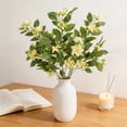 thumbnail image 4 of MMJ Artificial Flowers Silk Rose Jasmine 31.50in Tall Lifelike Faux Stem Vase Arrangement Home Living Room Elegant Accent, 4 of 6