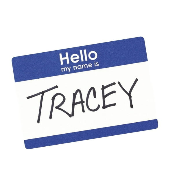 Avery Removable Self-Adhesive Name Badge Labels, 2-1/3 x 3-3/8 Inches, Blue - Hello, Pack of 100 ...
