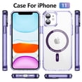 thumbnail image 2 of Dteck Trasparent Case for iPhone 11,Magnetic TPU Case Compatible with Mag Safe Shockproof Anti Yellowing Anti Slip Clear PC Cover for iPhone 11,Purple, 2 of 8