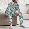 thumbnail image 7 of Hirioo Flowers In Vintage for Men's Pajama Sets 2 Piece Pjs Men's Long-Sleeved Pajama Set Button Down Sleepwear,S-XXL-XX-Large, 7 of 7