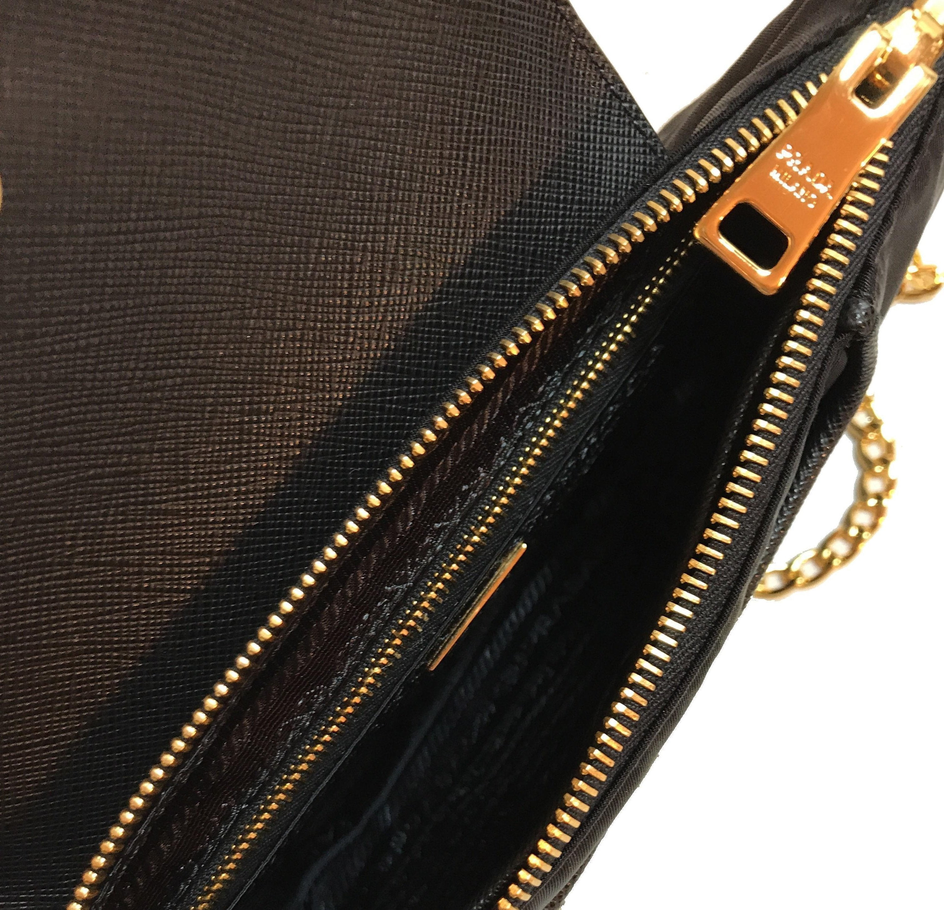 Prada Tessuto Nylon Saffiano Crossbody Bag Nero/Black 1BH085