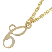 Gold Tone Letter Initial Script "C" Pendant Necklace 20" Chain Ladies Adult Female Women