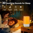 thumbnail image 2 of Máquina de Ruido Blanco con 30 Sonidos Relajantes, Temporizador de Sueño, Lámpara de Mesita de Noche Regulable con Luz Nocturna y Reloj, Reloj Despertador de Amanecer con Luz de Despertar para, 2 of 5