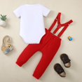 thumbnail image 4 of WIBACKER Infant Baby Boy 1st Birthday Cosplay Outfits Bow Tie Romper with Suspenders Pants Set Cake Smash Photo Shoot, 4 of 9