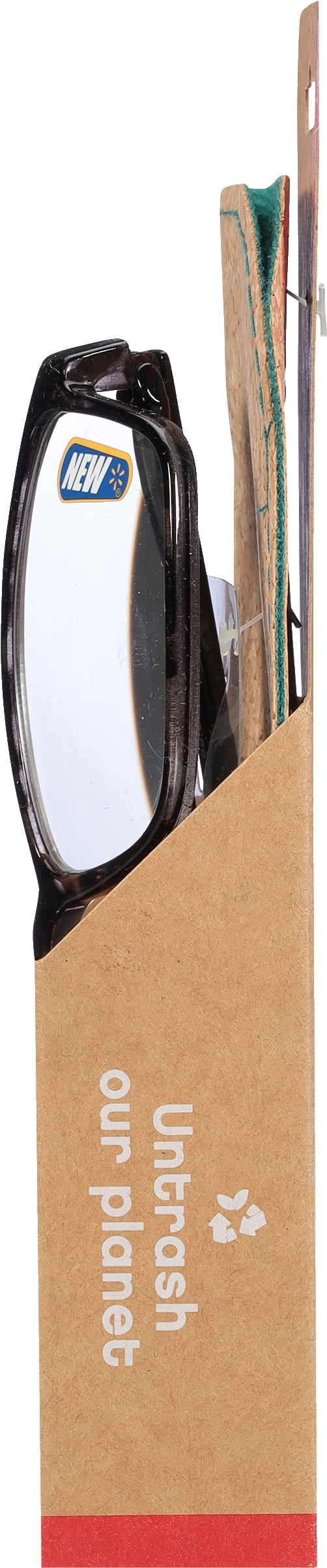 B.E Bio Eyes Mens Rectangular Reading Glasses Made from Recycled Plastic Taro +3.00 in Grey