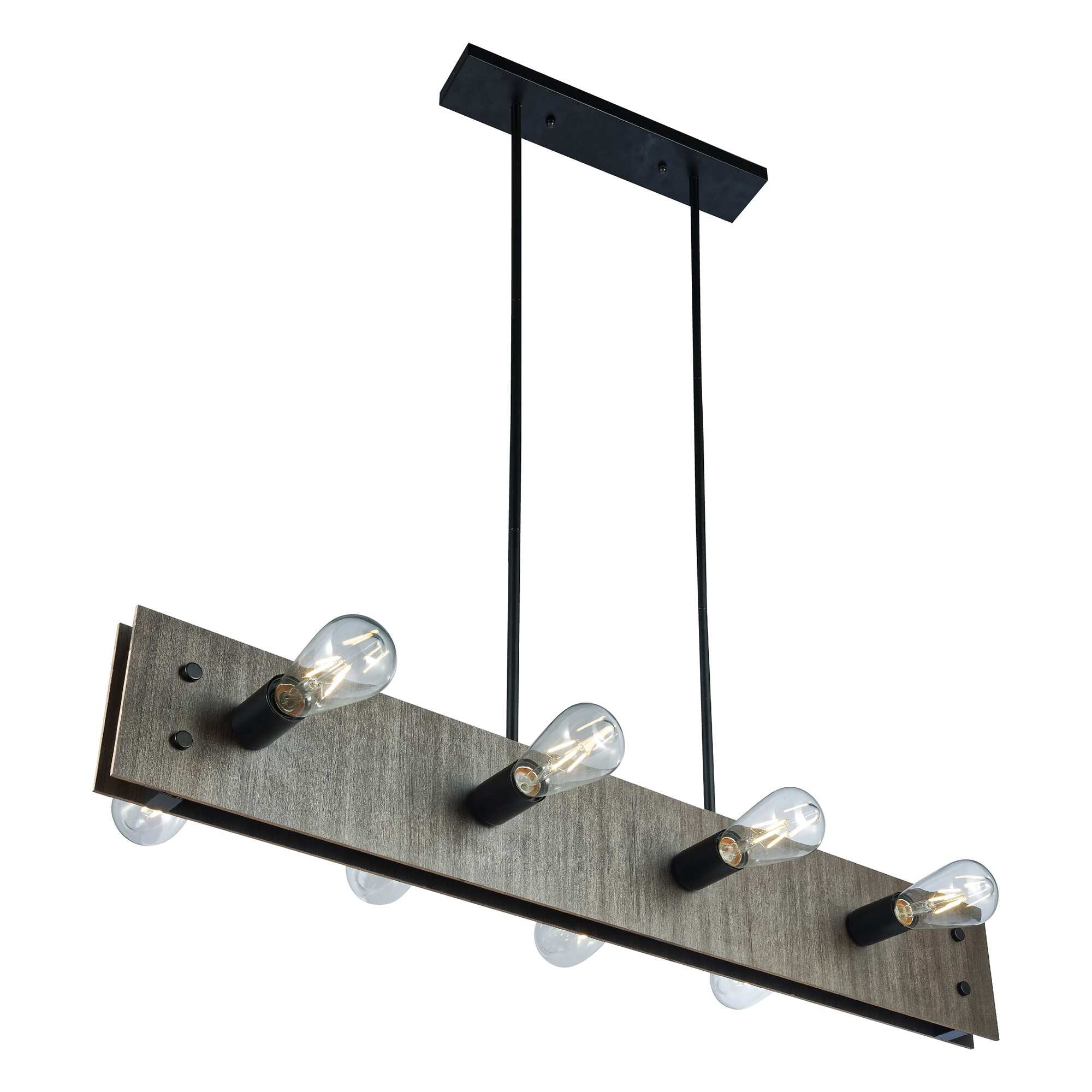 Firone 39.4 in. 10-Light Indoor Black Steel Finish Chandelier with Light Kit