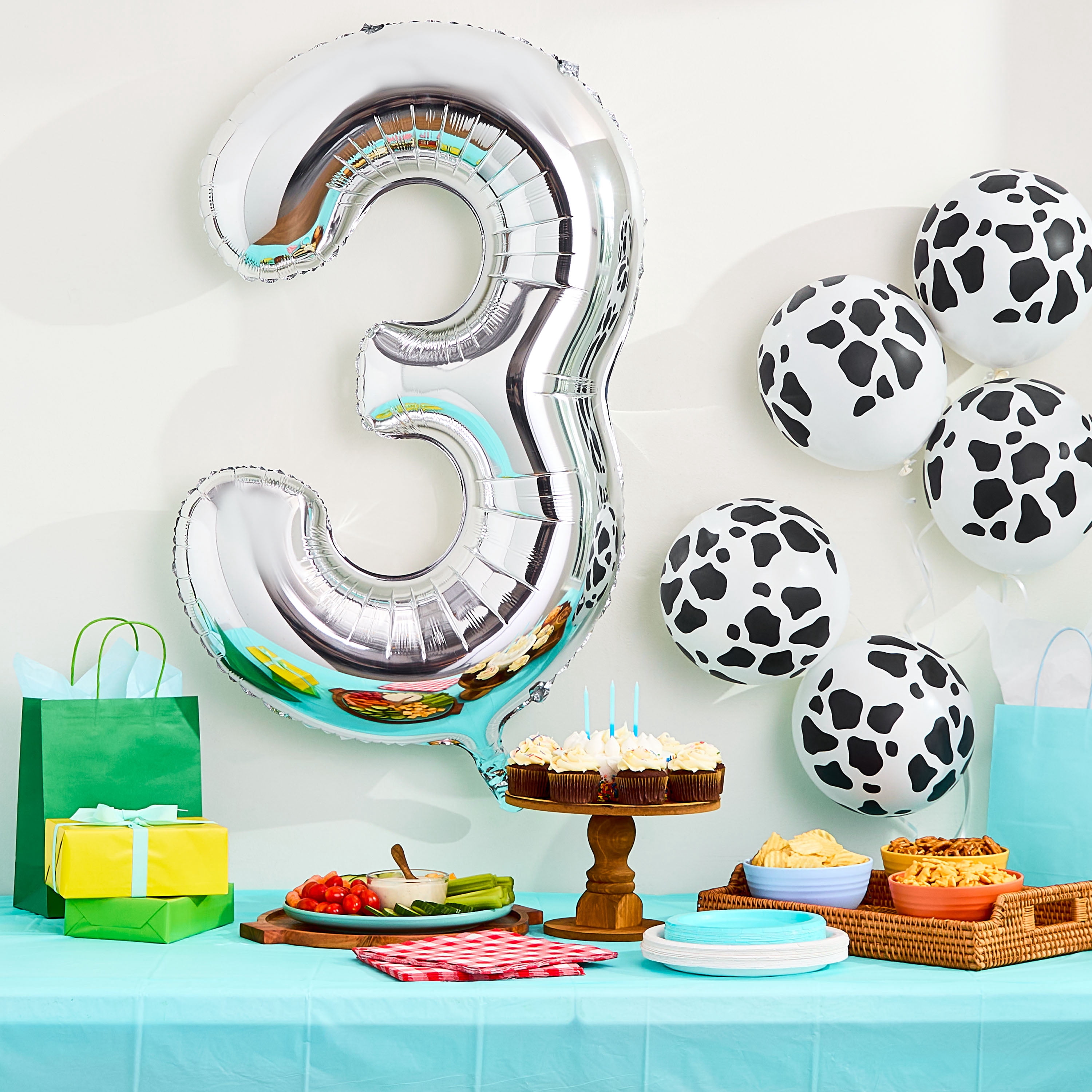 34" Silver Number 3 Foil Balloon, by Way To Celebrate