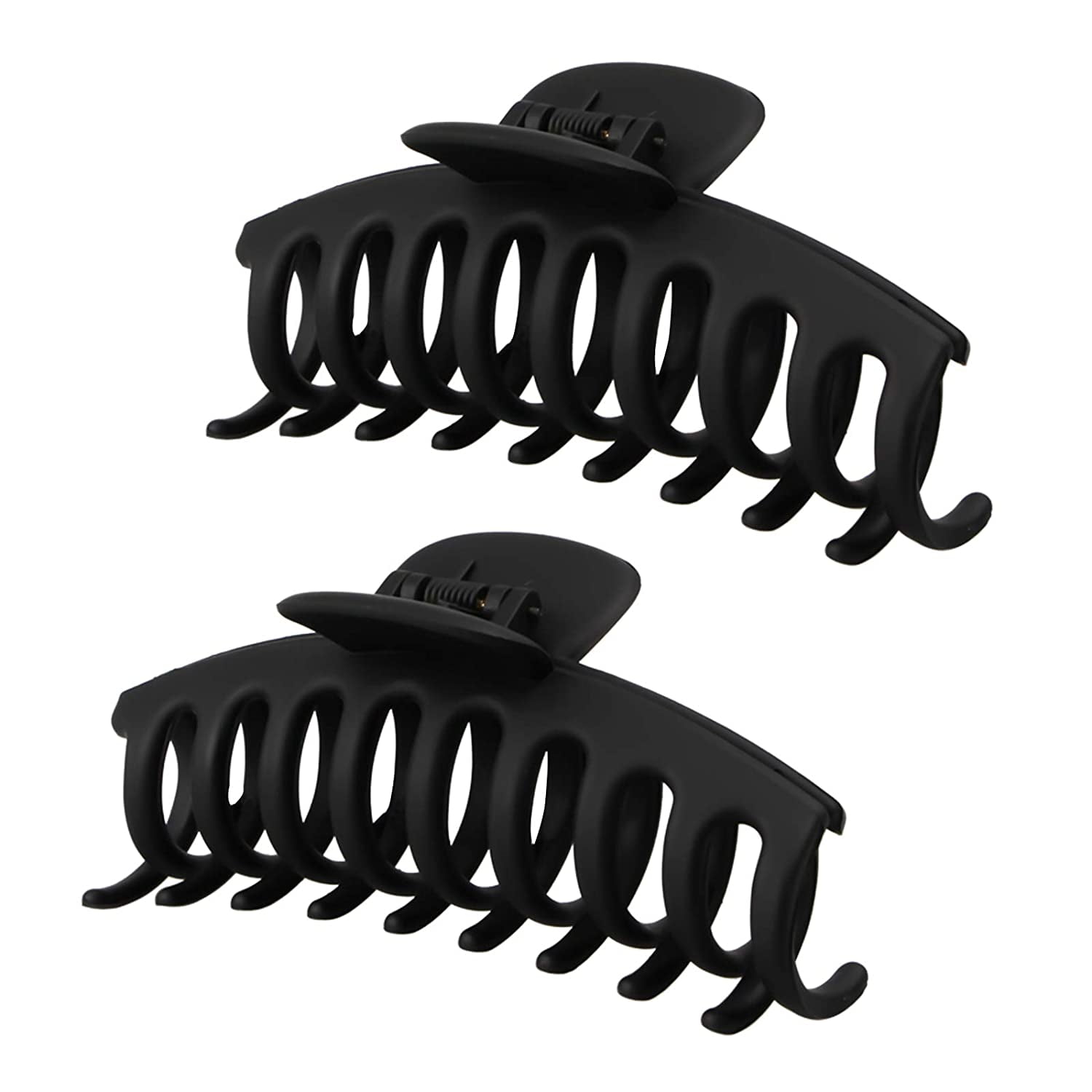 2PCS Black Hair Claw Clips, Large Matte Black Hair Claws, Fashion Hair  Barrettes for Women, Strong Hold Hair Accessories for Girls Thick Long  Heavy Hair 