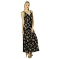 thumbnail image 4 of Bimba Women Long Maxi Floral Printed Side Slit Dress Spaghettei Summer Wear, 4 of 6