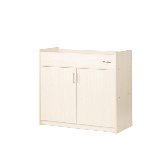 Foundations SafeSwing Changing Table, Built-In Storage & Soft-Close Hinges, Natural