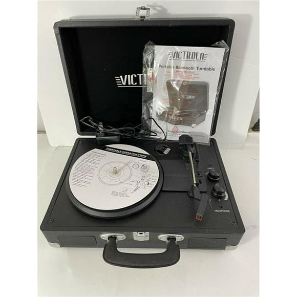 Innovative Technology  Victrola 3-Speed Stereo Portable Vintage Turntable&#44; Black