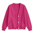 thumbnail image 3 of Guluxicc Women's Oversized Jackets Loose Button Down V Neck Long Sleeve Solid Casual Jackets with Pockets for Everyday Fall Winter, 3 of 5