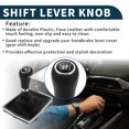 thumbnail image 3 of Unique Bargains 6 Speed Manual Gear Shifter Knob with Cover for Mercedes-Benz C-Class Automotive Gearbox Stick Shifter Lever Knob Black Plastic Faux Leather 1 Pc, 3 of 6