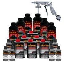 Custom Coat Pewter Metallic 1.5 Gallon Urethane Spray-On Truck Bed Liner Kit with Spray Gun, Prevent Rust