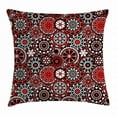 thumbnail image 1 of Red Mandala Throw Pillow Cushion Cover, Geometric Shapes Forming Flower Figures Mosaic Style Artful Ethnic Design, Decorative Square Accent Pillow Case, 16 X 16 Inches, Black White Red, by Ambesonne, 1 of 2