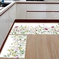 thumbnail image 2 of Kitchen Rugs Set of 2, Spring Wild Flowers Kitchen Mats Rugs Non Skid Washable Anti Fatiguee, Vintage Floral Water Absorption Doormat Carpet for Bedroom/Bathroom/Living Room, 17x30in+17x47in, 2 of 6