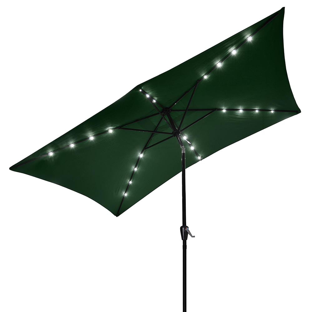 Taupe Linklife 10x6.5 Rectangular Patio Umbrella Outdoor Market Table Umbrella with Push Button Tilt and Crank