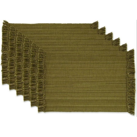 

Variegated Tabletop Collection Placemat Set3x19 Olive Green 6 Piece