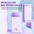 thumbnail image 3 of Power Bank Genérico PB60000 Portátil Morado 60000mAh 120W 4 Cables USB LED, 3 of 4