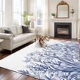 thumbnail image 2 of 5'x8' Area Rugs, Blue Spring Floral Indoor Outdoor Area Rug for Living Room Bedroom, Watercolor Botanical Summer Vintage Washable Bathroom Rugs Kitchen Floor Carpet Mats Home Decor Aesthetic, 2 of 8