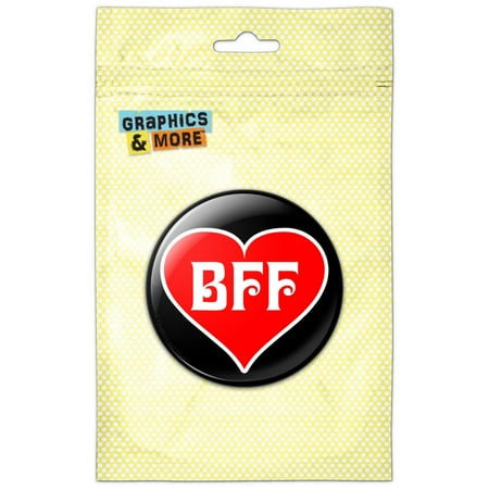 BFF Best Friends Forever Red Heart Refrigerator Button (Best Metal Ar Mags)