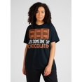 thumbnail image 1 of Funny 'Did Someone Say Chocolate?' Print T-Shirt - 100% Cotton, Durable & Soft, Ideal Gift for Men, Women, Parents & Friends, Black with Cocoa Bar Joke Design, 1 of 6