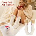 thumbnail image 2 of Kamentoy Women's Christmas Socks Snowman Mid-Calf Socks Women Christmas Crew Socks Thick Fuzzy Plush Socks Soft Warm Winter Sleep Socks, 2 of 6