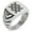 Silver, variant on Stainless Steel Gungnir Rune Viking Norse Chevron Pattern Biker Style Polished Ring