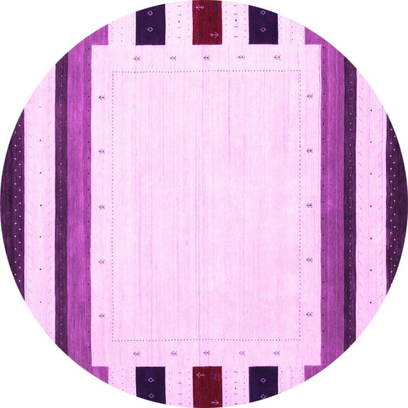 Ahgly Company Indoor Round Solid Pink Modern Area Rugs, 8' Round